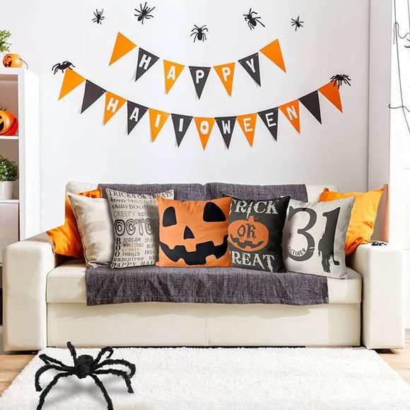 New 4pcs Pack 18"x18" Halloween Decorative Throw Pillow Cases - Picture 6 of 9